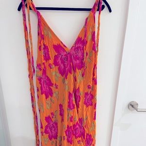 Harem Beach Jumpsuit in bold floral print